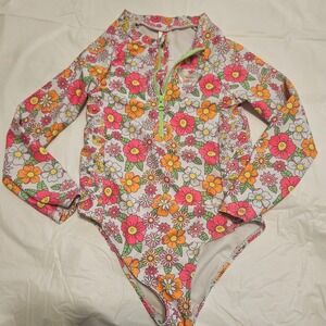 Betsey Johnson Rash Guard Girls Swimsuit~Size 7/8~EUC